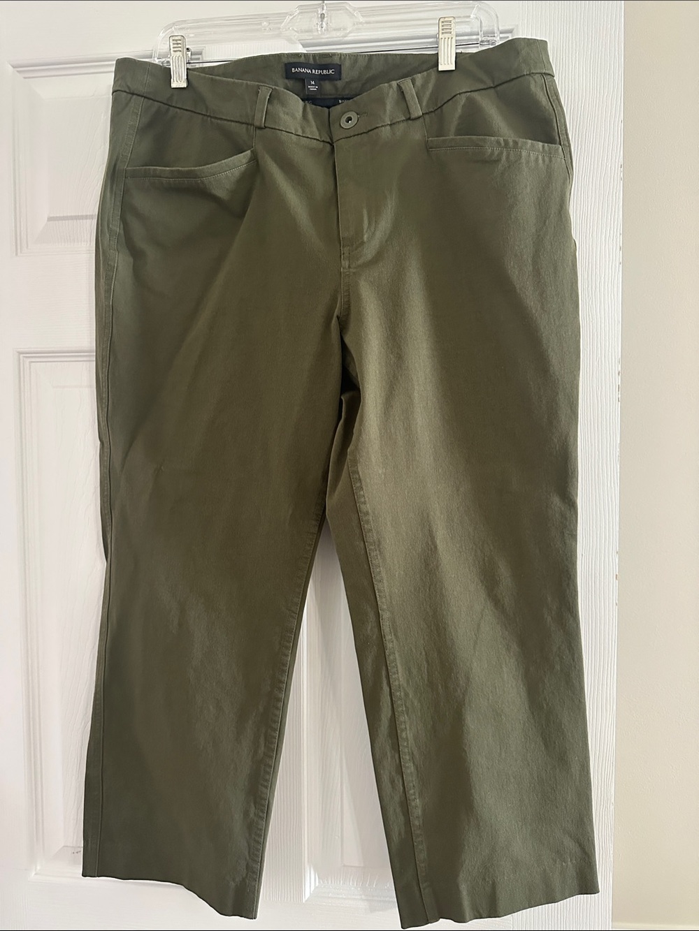 Banana Republic Olive Stretch Cropped Chinos for Women